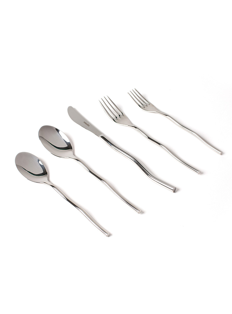 Misette Silver Silvery wavy utensils 5-piece set
