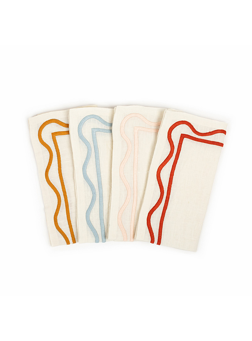 5 Serviettes De Table En Coton Multicolores - 35x48cm - Lavables Et Réutilisables