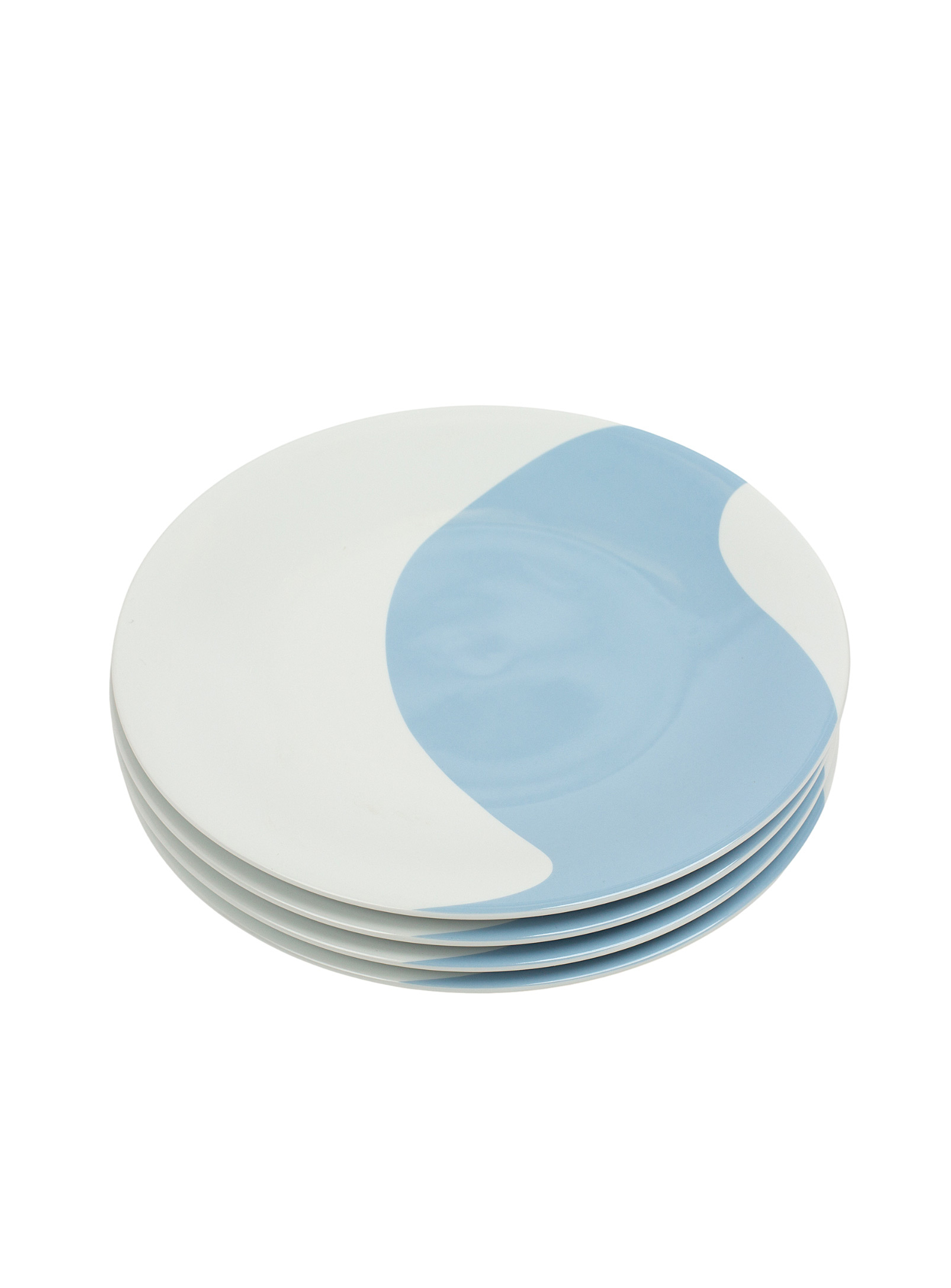 Misette Bluish Wave Dinner Plates Set Of 4 In Baby Blue