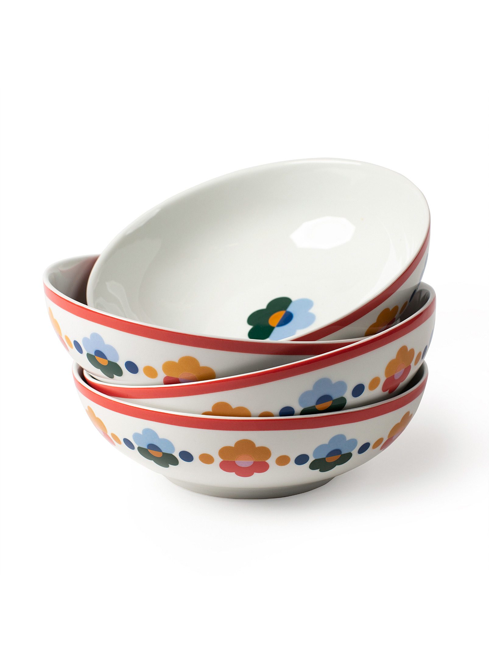 Misette Retro Flowers Bowls Set Of 4 In Assorted