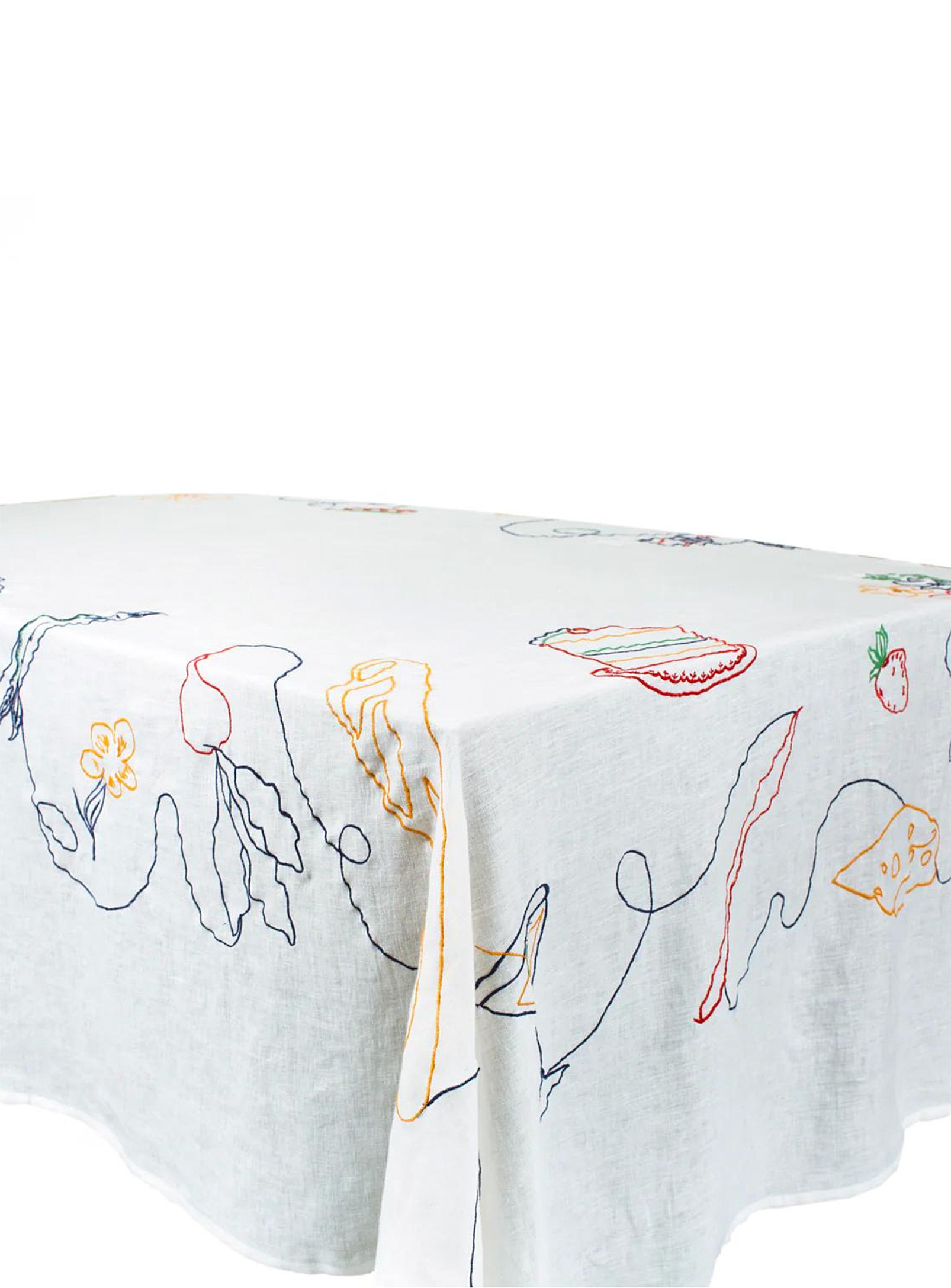 MISETTE FOODIE EMBROIDERY LINEN TABLECLOTH 203 X 305 CM