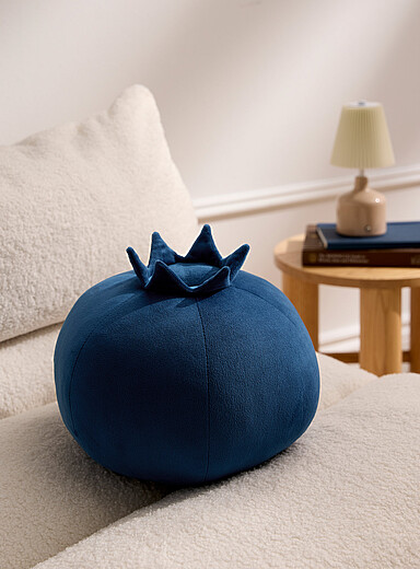 Le coussin bleuet doux velours 30 cm de diam&egrave;tre