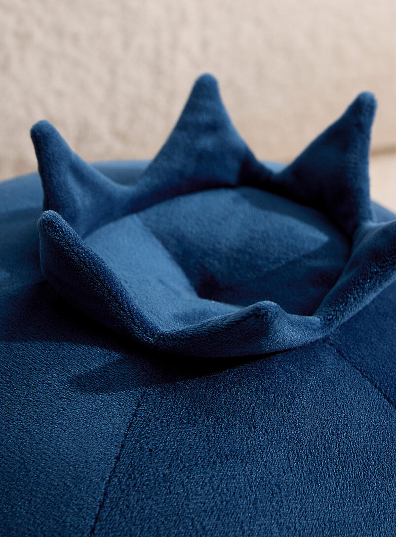 Simons Maison: Le coussin bleuet doux velours 30 cm de diam&egrave;tre Bleu fonc&eacute; - Indigo
