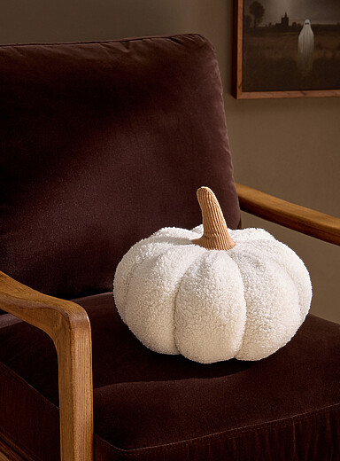 Pumpkin high-pile fleece cushion 30 cm in diameter <b>Halloween Collection</b>