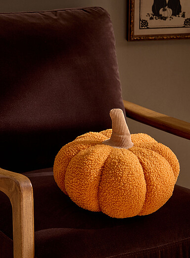 Pumpkin high-pile fleece cushion 30 cm in diameter <b>Halloween Collection</b>