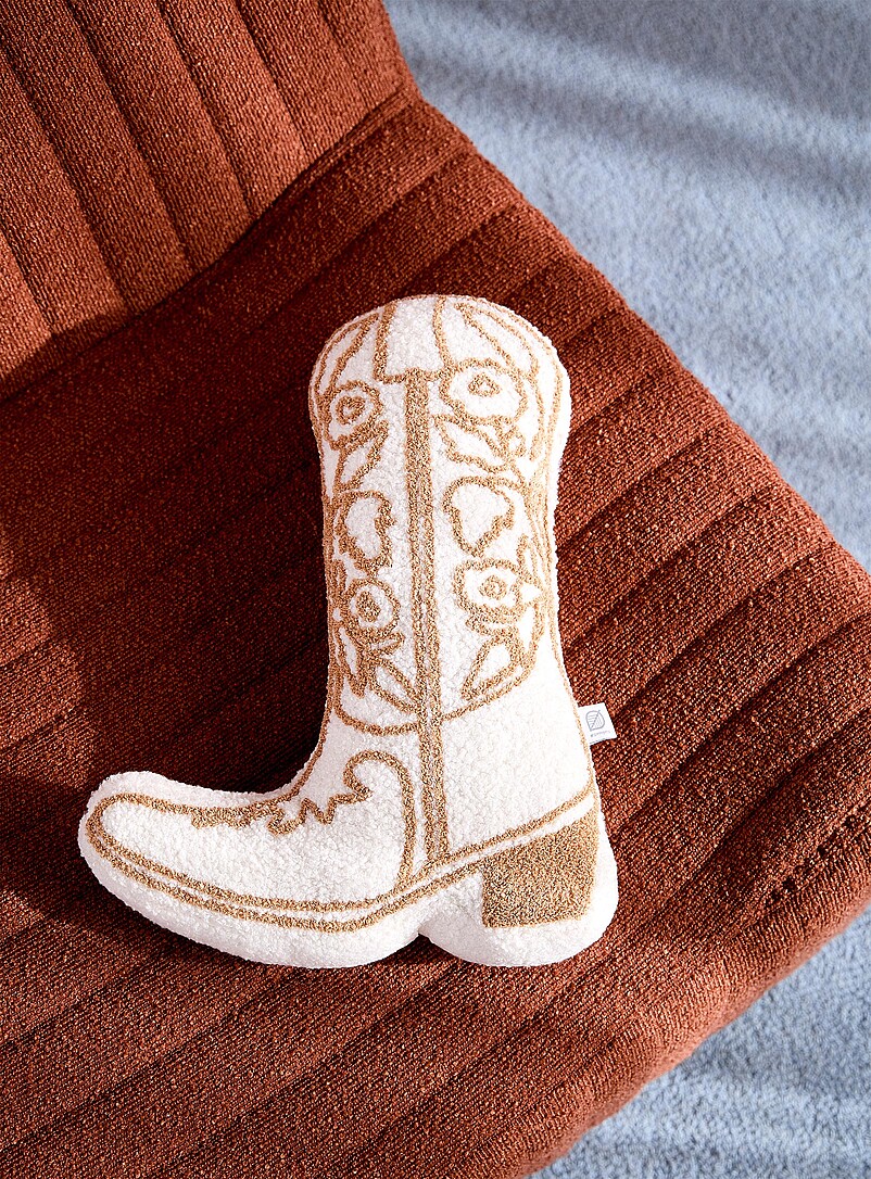 Cowboy Boot High-Pile Fleece Cushion 45 X 33 Cm
