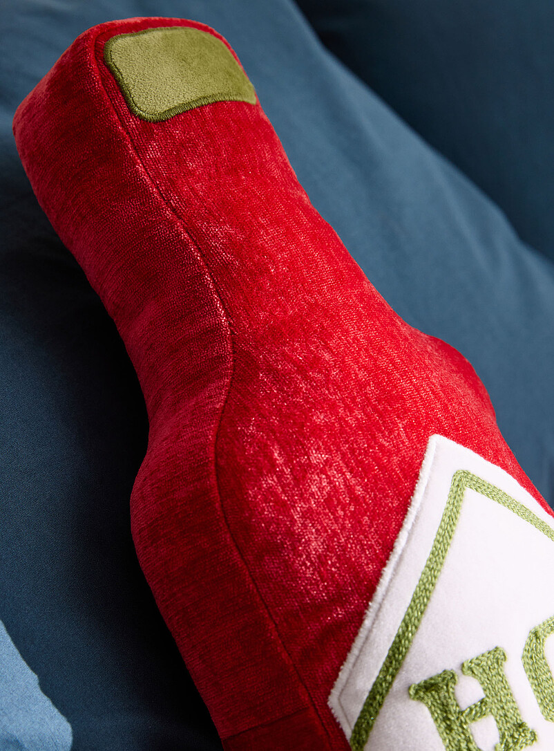 Hot sauce velvety knit cushion 41 x 17 cm product image 2