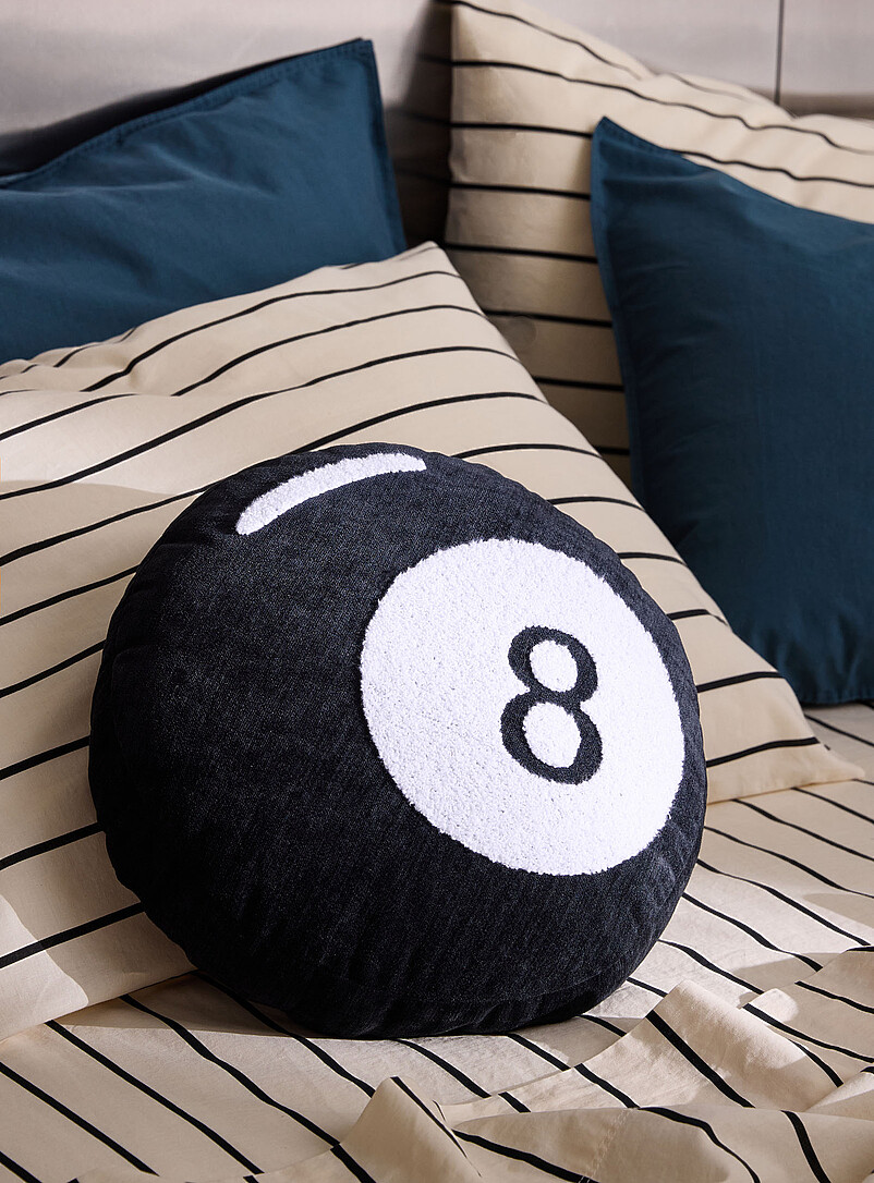 Billiards ball velvety knit cushion 40 cm in diameter product image (primary)