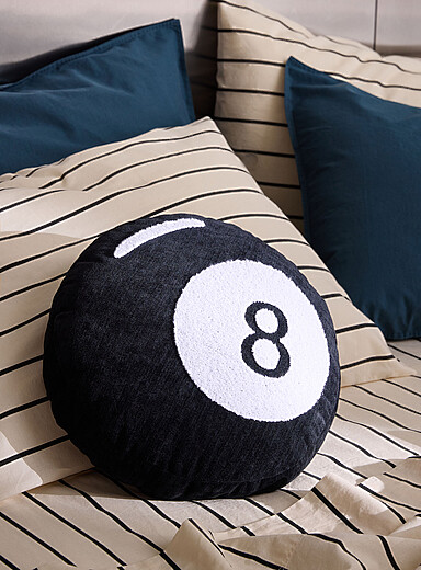Le coussin boule de billard tricot velout&eacute; 40 cm de diam&egrave;tre