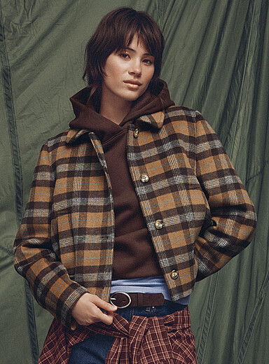 Cropped felted coat