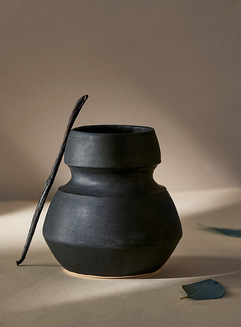 Ceramics by LJM Black No. 06 black stoneware vase 4.5" tall