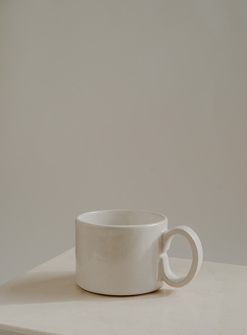 Ceramics by LJM: La petite tasse minimaliste grès lustré Blanc