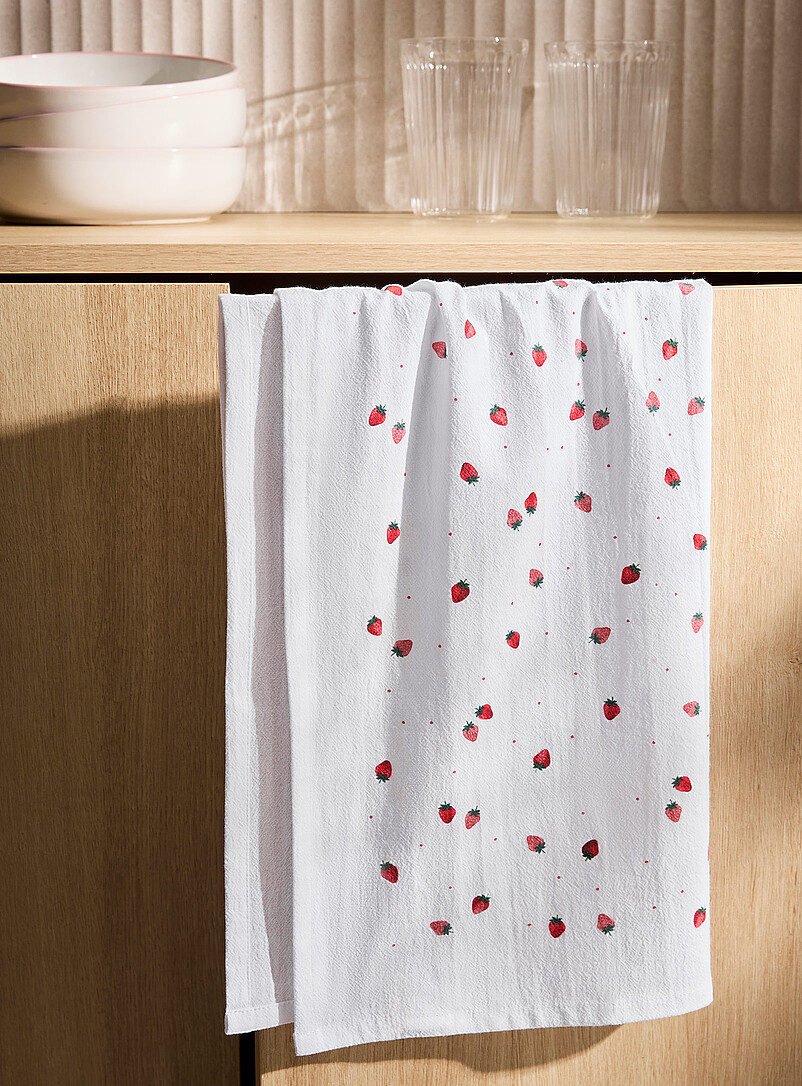 Simons Maison Patterned White Summer patterned tea towel