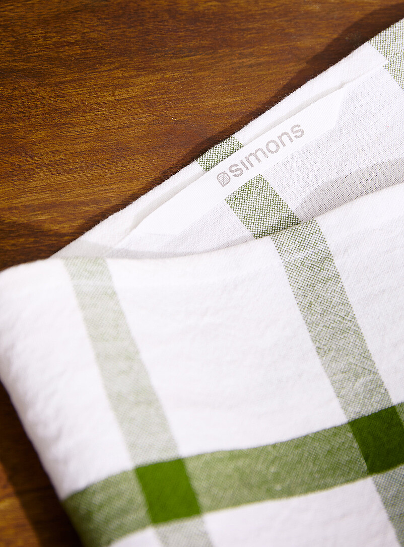 Simons Maison: Le linge &agrave; vaisselle carreaux deux tons Vert