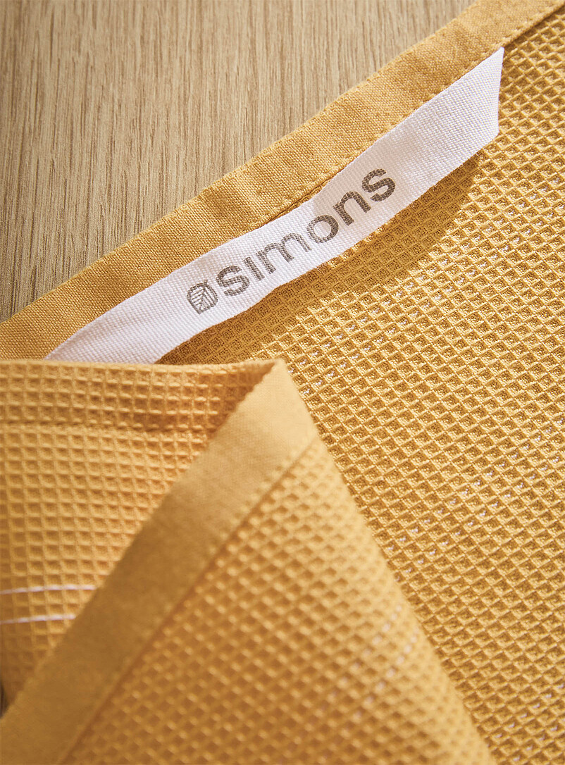 Simons Maison: Le linge &agrave; vaisselle gaufr&eacute; &agrave; rayures Bleu marine - Bleu nuit