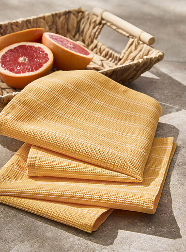 Les chiffons gaufr&eacute;s &agrave; rayures Ensemble de 2