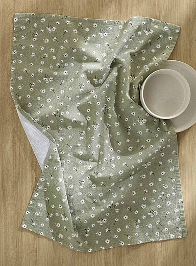 Le linge &agrave; vaisselle fleurs d'&eacute;t&eacute;