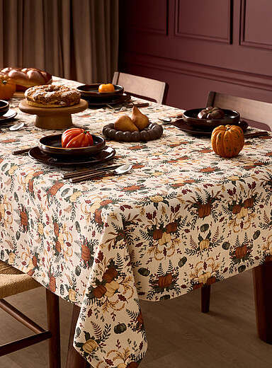 Simons Maison Patterned Beige Pumpkin harvest tablecloth