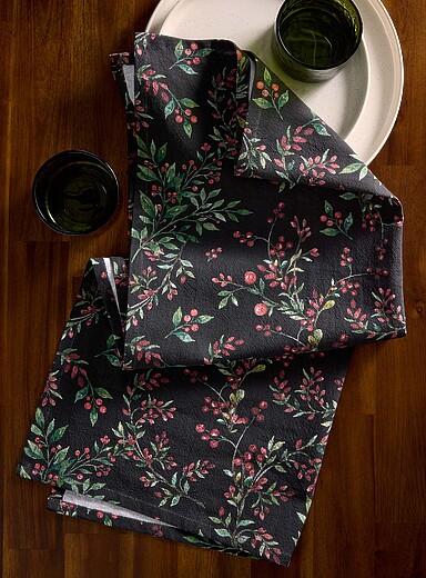 Winter pattern tea towel