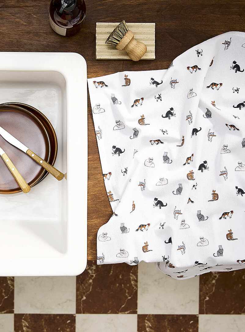 Sweet cat life tea towel product image (primary)