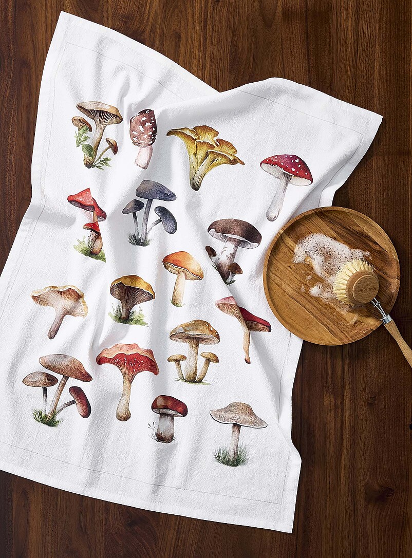 Mushrooms tea towel product image (primary)