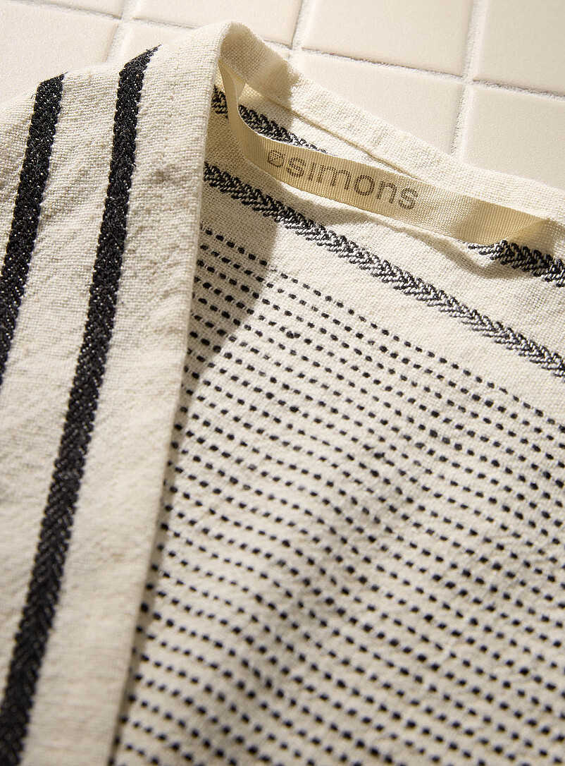 Dotted stripes cotton-linen blend tea towel product image 2