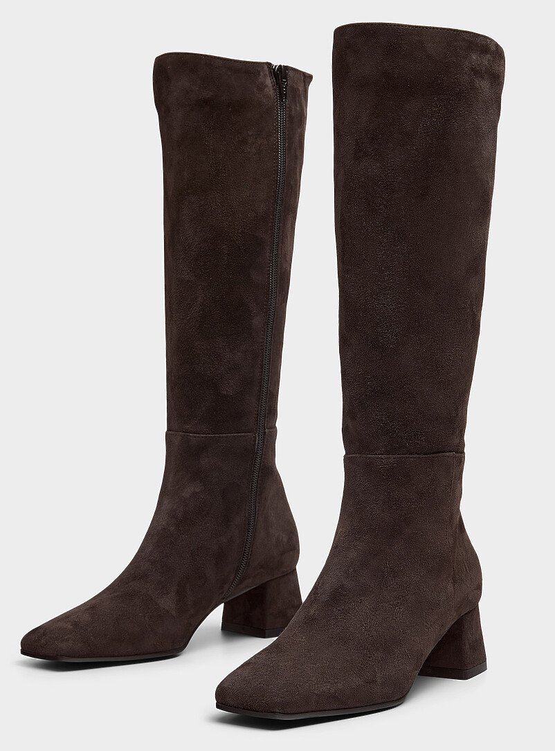 Square-toe block-heel boots Exclusive collection from Italy Women