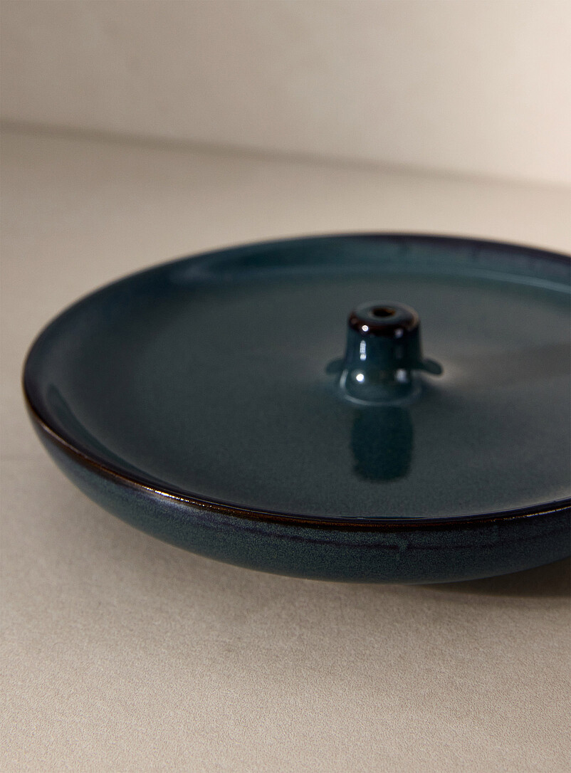 Grey-green incense holder product image 2