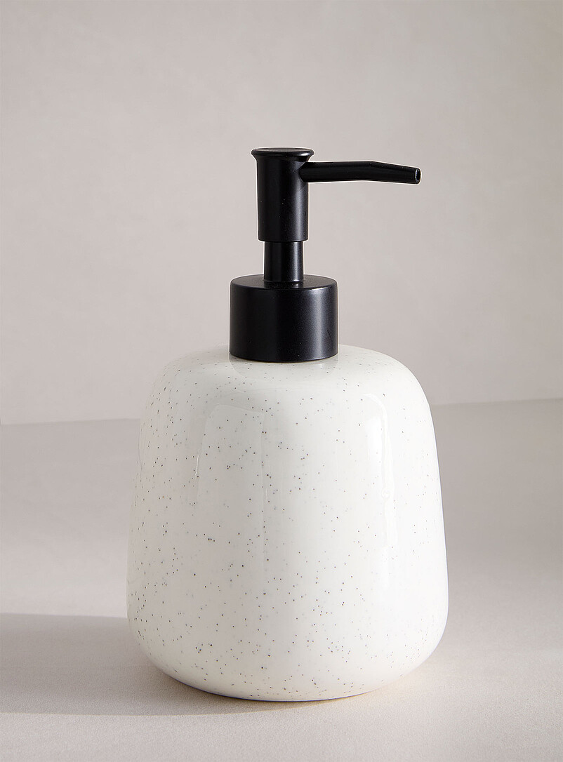 Speckled ceramic soap pump product image (primary)