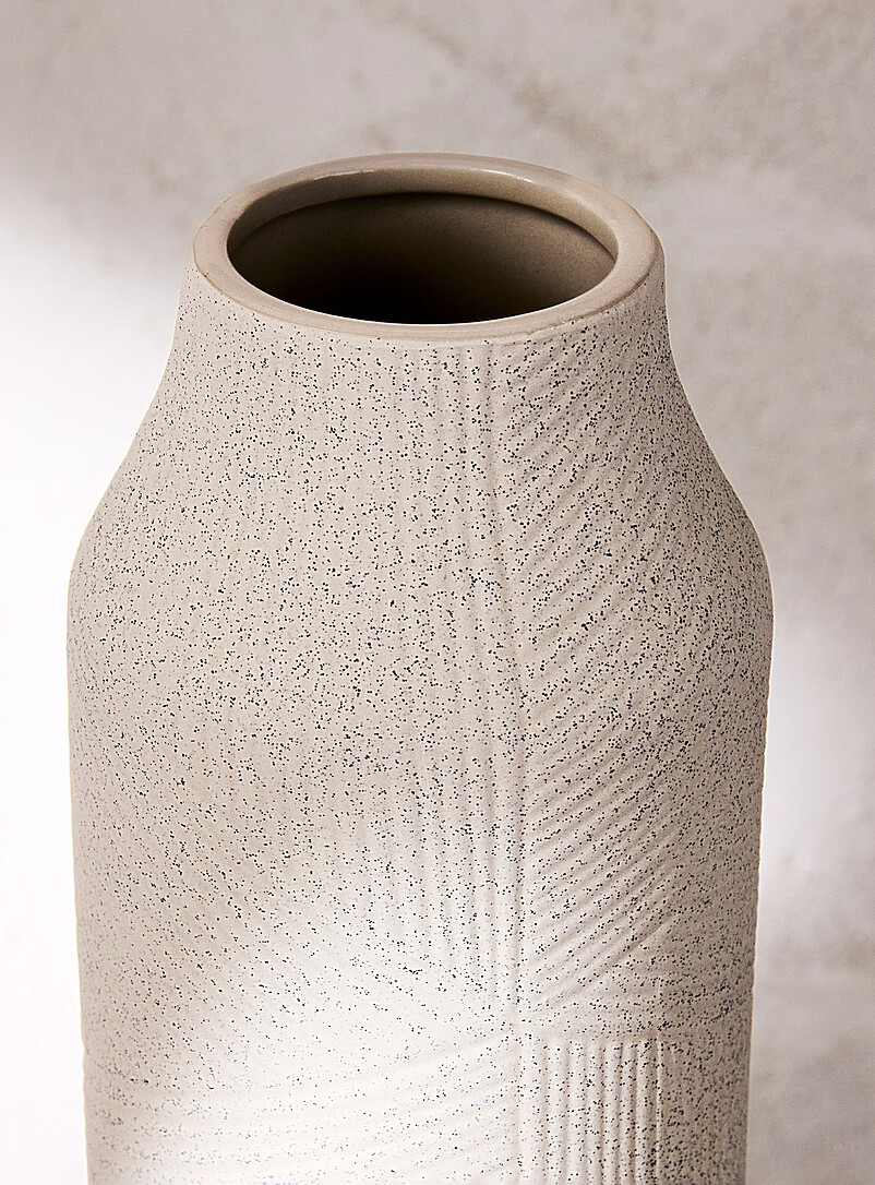 Grooved ceramic elongated vase product image 2
