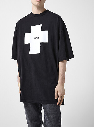 T-shirt Surdimensionné Unisexe Saw Urbanity - Motif Artistique Patch Cousu, 100% Coton, Streetwear Urbain - 14