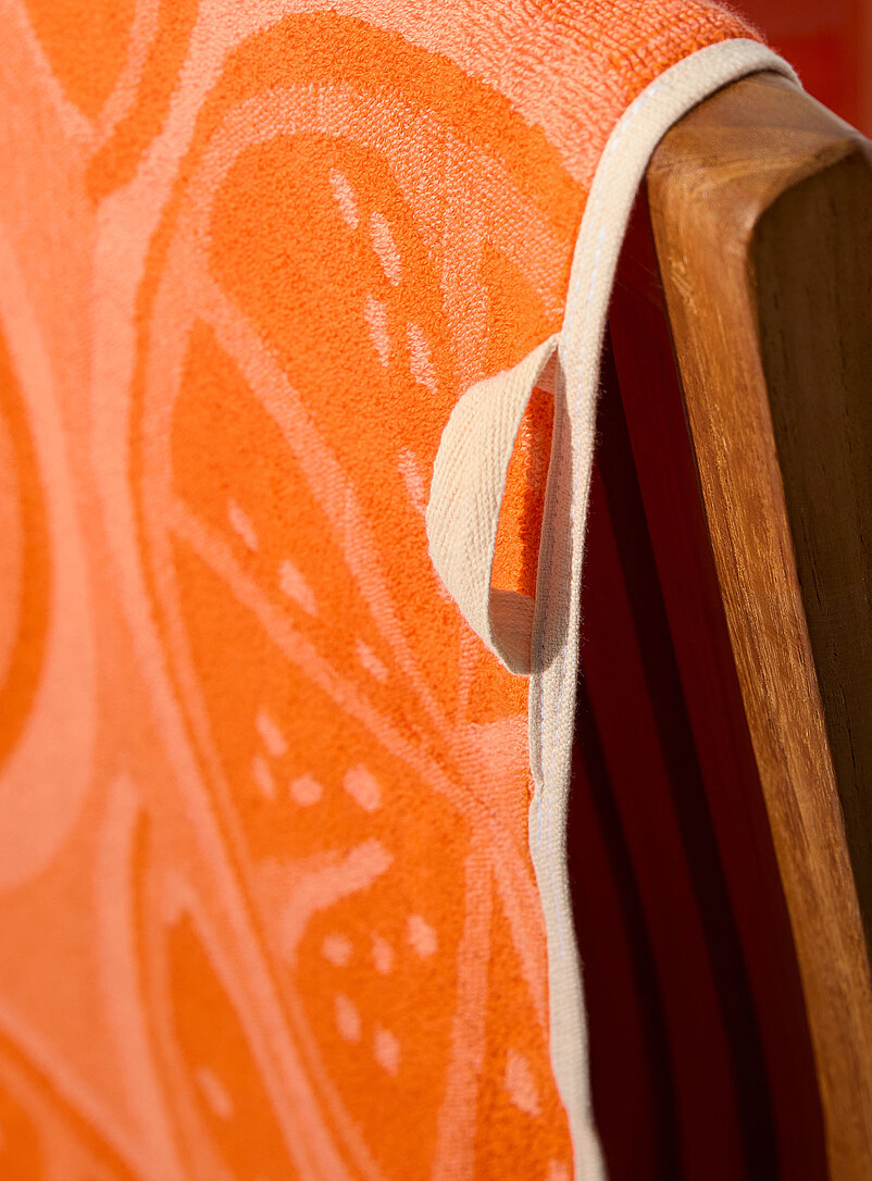 Simons Maison Patterned Orange Orange slices organic cotton beach towel 86 x 160 cm <b>Live Outside exclusive collection</b>