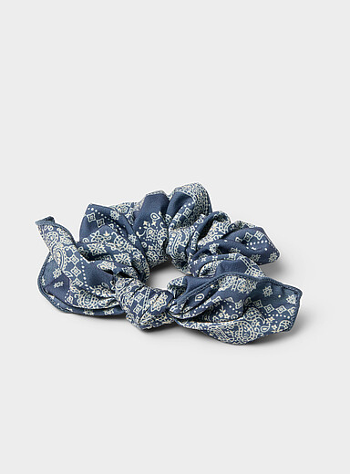 Simons: Le chouchou boucle motif paisley &Eacute;cru &agrave; motifs pour femme