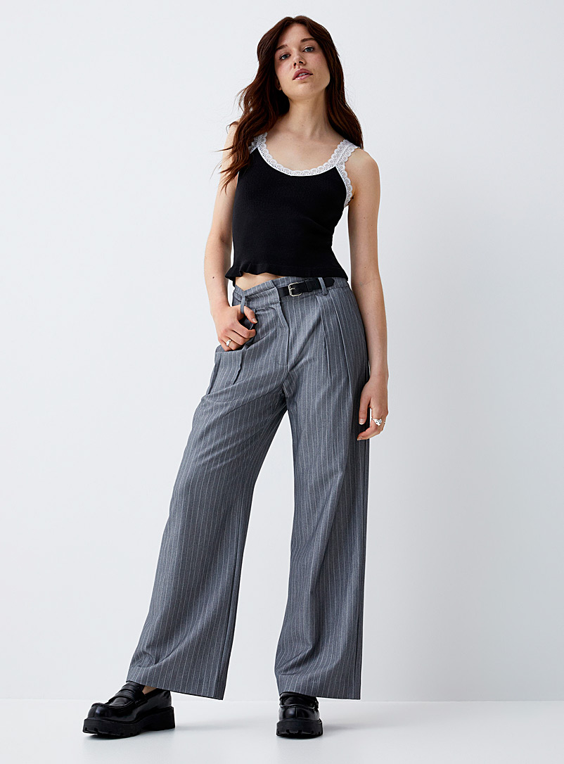 Pantalon Palazzo Femme Rayé Multicolore - Taille 8 à 14 - Haute Taille - Jambe Large évasée