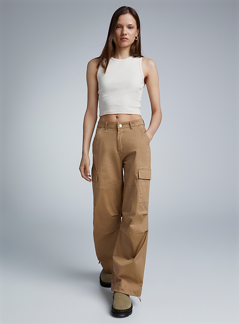 Twik Sand Cargo twill loose jogger for women