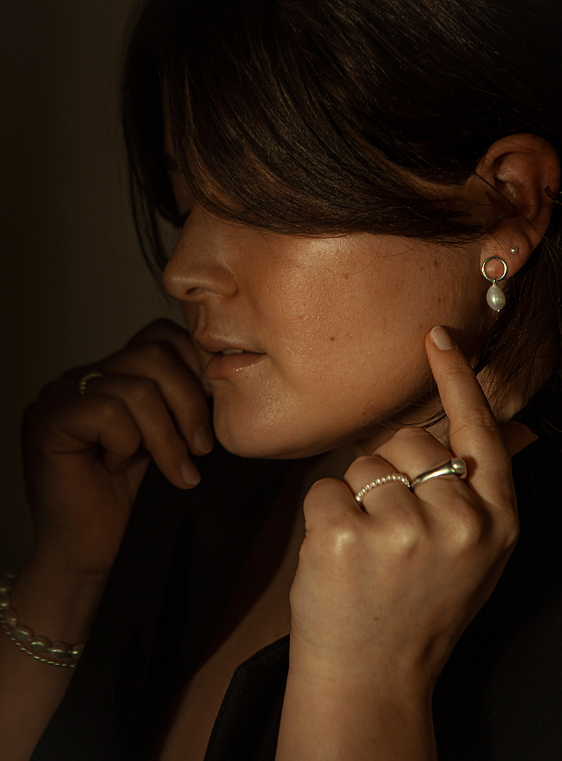 SarahBijoux: La bague chevali&egrave;re perle nacr&eacute;e en argent sterling Argent