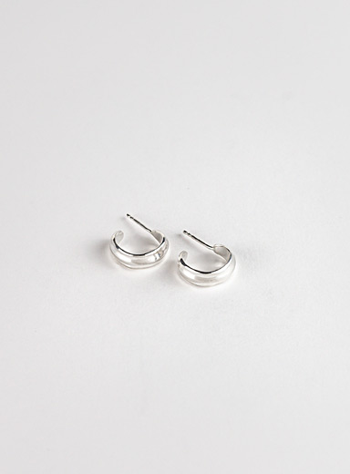 Ria small sterling silver hoop earrings