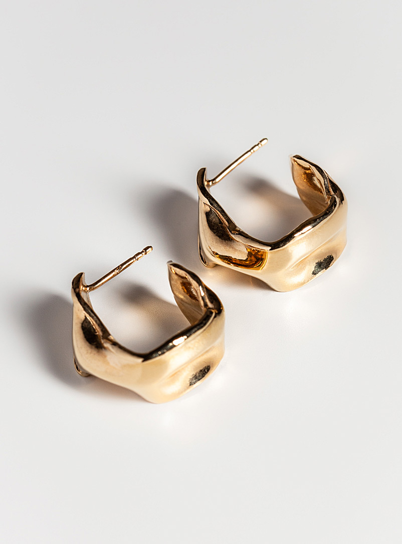 SarahBijoux Assorted Étoffe small gold vermeil hoop earrings