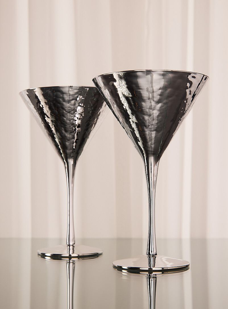 Les verres à cocktail effet métallique Ensemble de 2 | Simons Maison ...