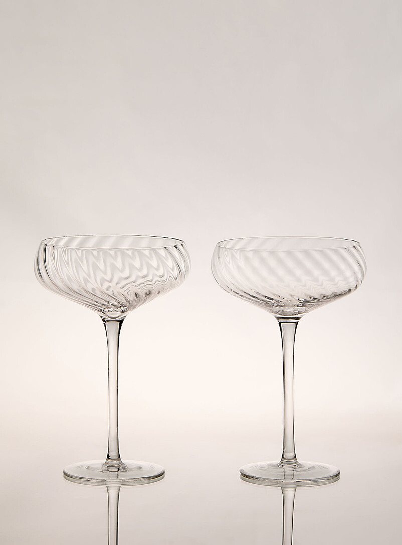 Spiral texture cocktail glasses Set of 2 | Simons Maison | | Simons