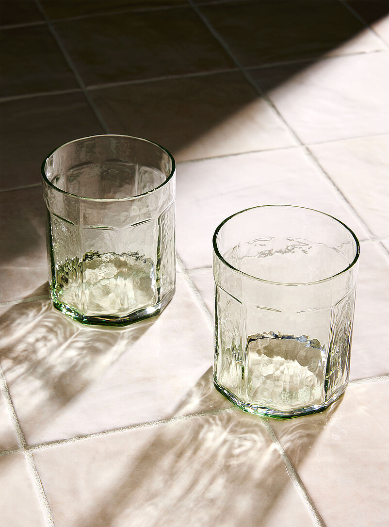 Small textured faceted glasses Set of 2 product image (primary)