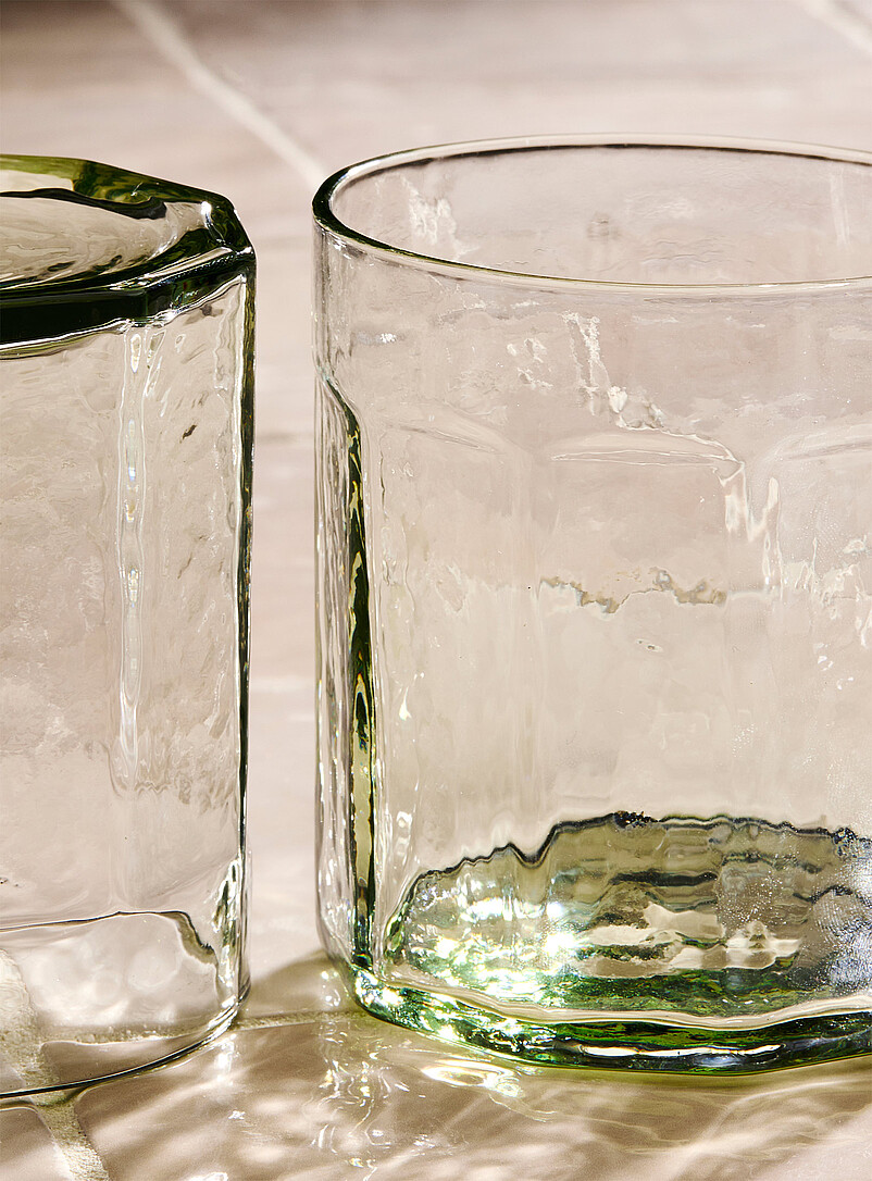 Small textured faceted glasses Set of 2 product image 2
