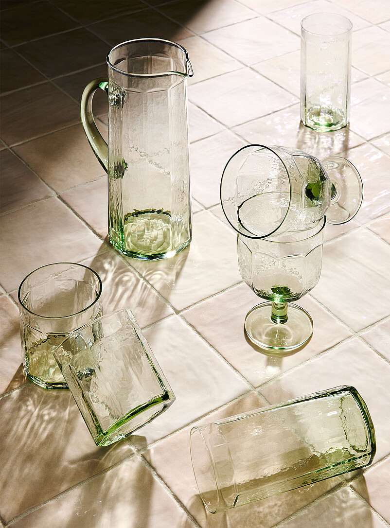 Large textured faceted glasses Set of 2 product image 3