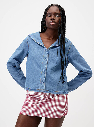 La chemise denim col marin
