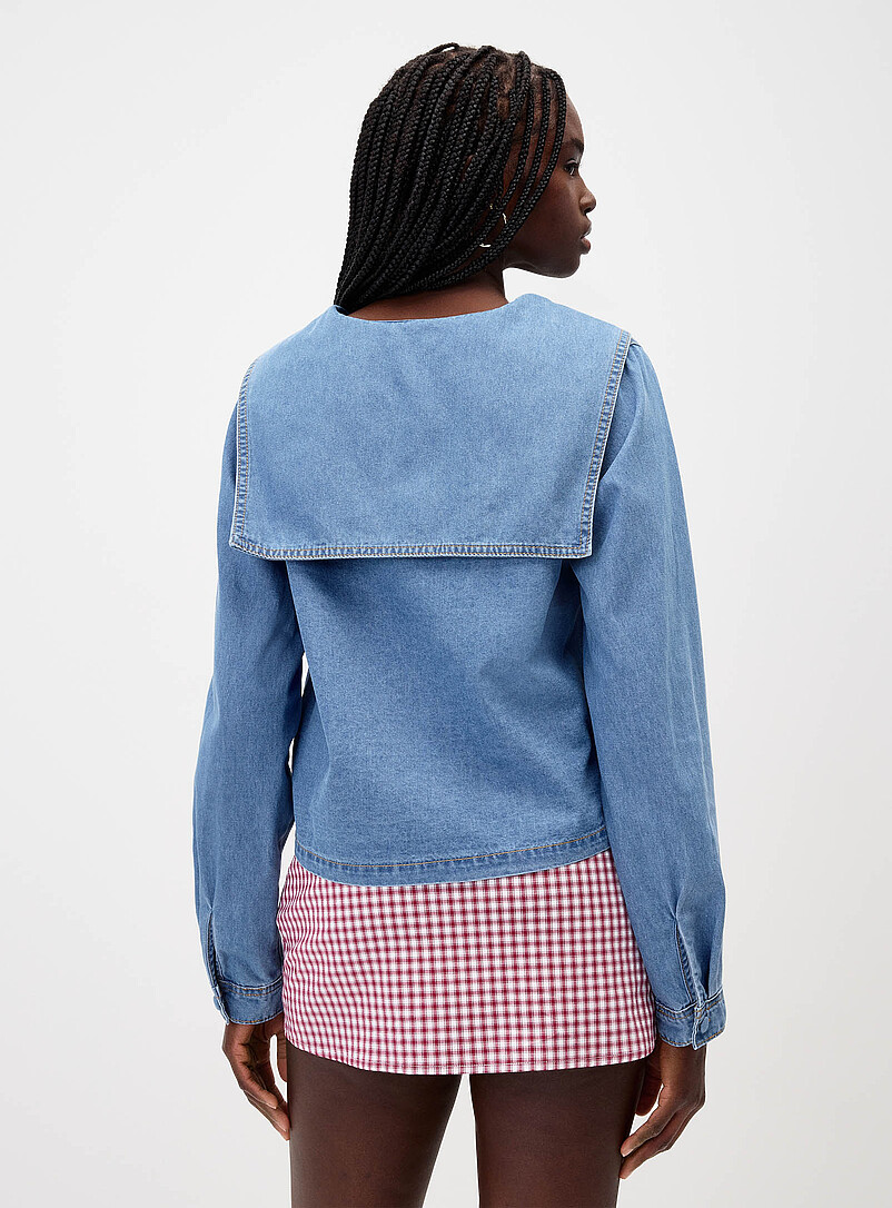 Things Between: La chemise denim col marin Lav&eacute; clair pour femme