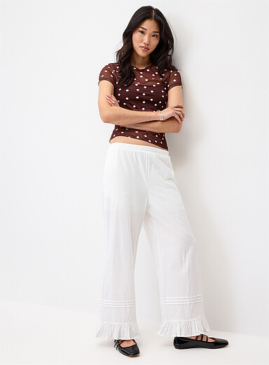 Le pantalon coton bordure frison