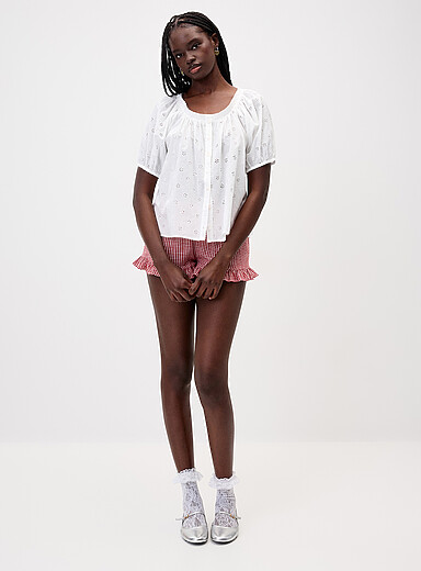 La blouse manches bouffantes petites fleurs