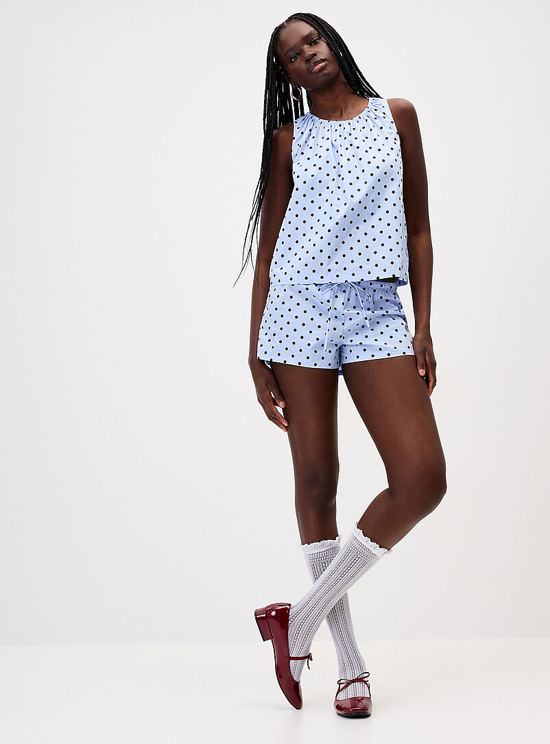 Things Between: La camisole popeline petits pois Bleu - Pois pour femme