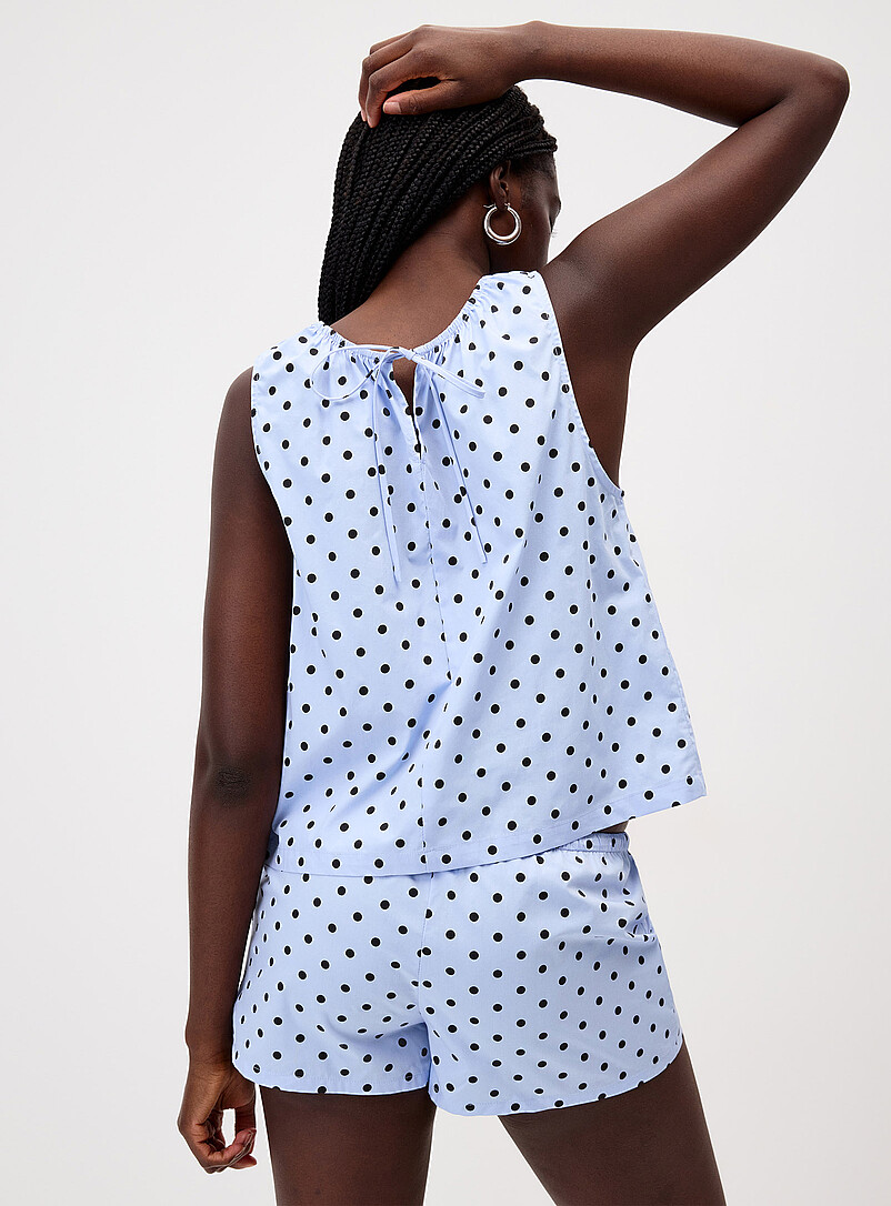 Things Between: La camisole popeline petits pois Bleu - Pois pour femme
