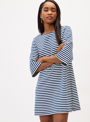 Blue stripes T-shirt dress